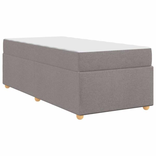 Bettgestell mit Matratze Taupe 100 x 200 cm Stoff