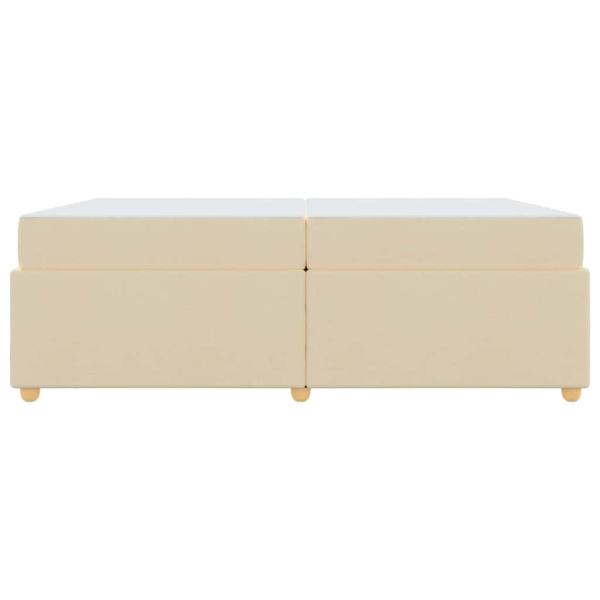 Bettgestell mit Matratze mit Matratze Creme 200 x 200 cm Stoff
