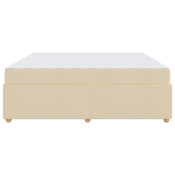 Bettgestell mit Matratze mit Matratze Creme 200 x 200 cm Stoff