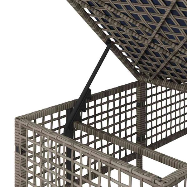 3-teiliges Ecksofa-Set für den Garten mit Kissen, grau, Polyrattan