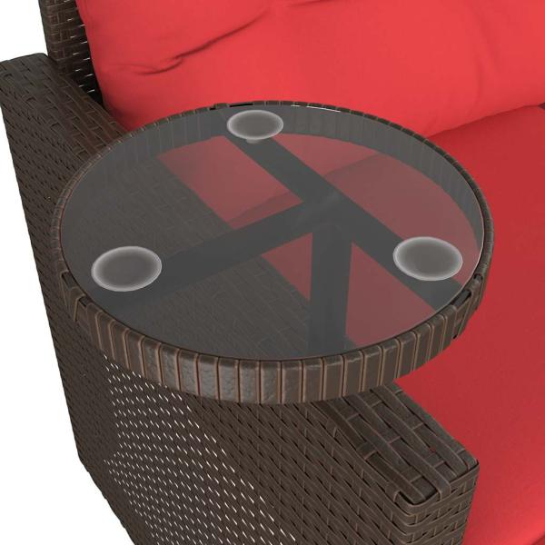 3-teiliges Gartensofa-Set mit Kissen, braun, Polyrattan