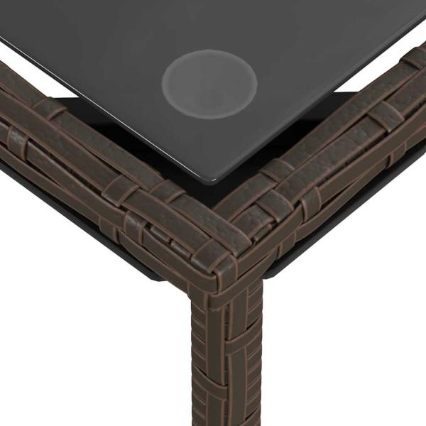 3-teiliges Gartensofa-Set mit Kissen, braun, Polyrattan