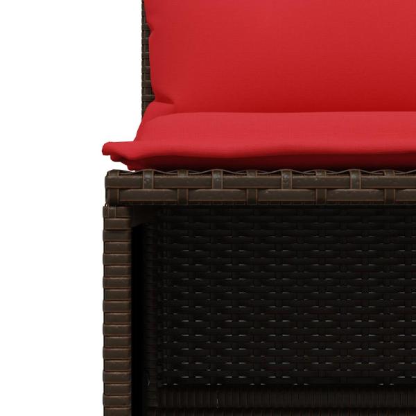 4-teiliges Gartensofa-Set mit Kissen, braun, Polyrattan