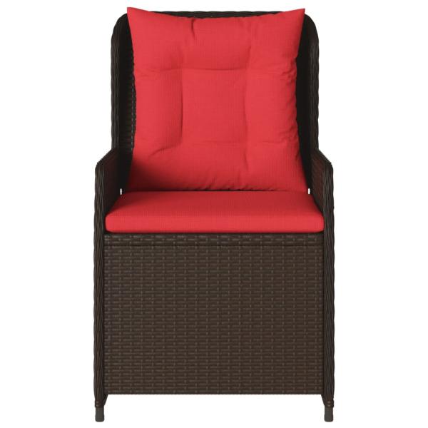Liegende Gartenstühle 2 Stk. Braun Poly Rattan