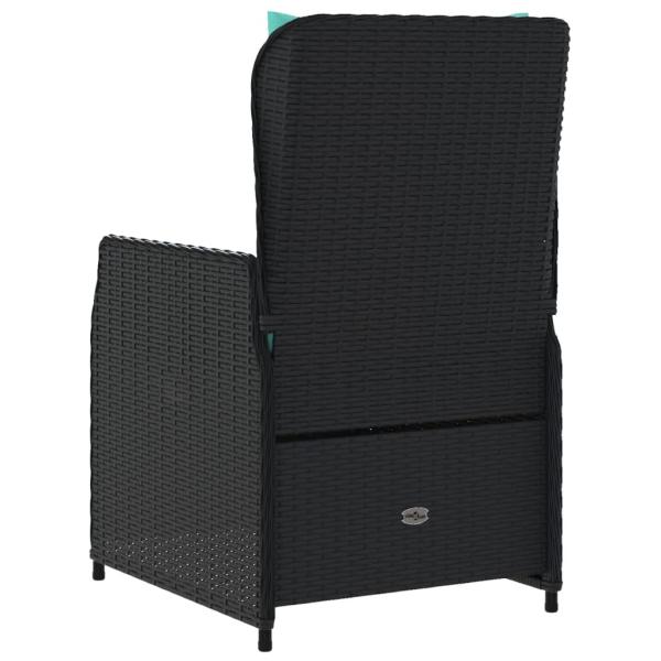 Liegende Gartenstühle 2 Stk. Schwarz Poly Rattan