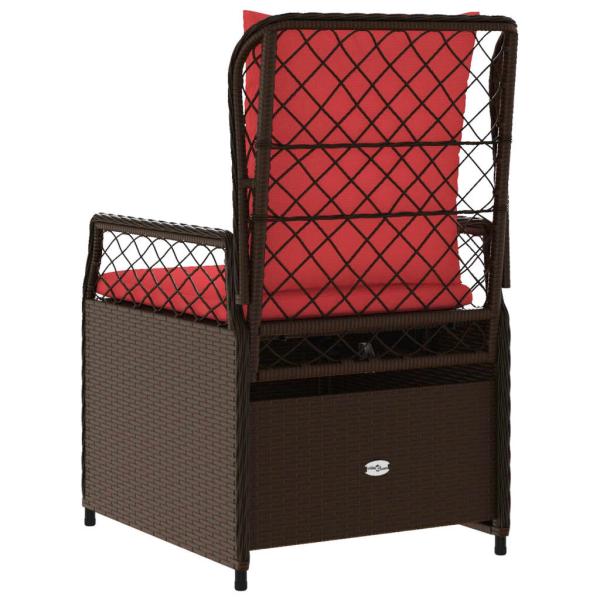 Liegende Gartenstühle 2 Stk. Braun Poly Rattan