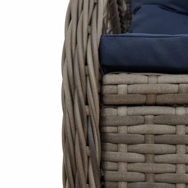 Liegende Gartenstühle 2 Stk. Grau Poly Rattan