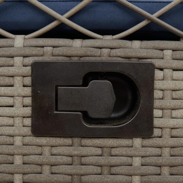 Liegende Gartenstühle 2 Stk. Grau Poly Rattan