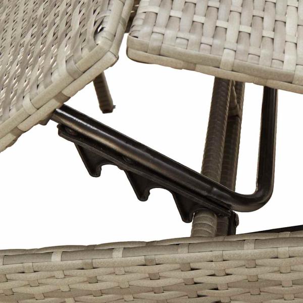 Sonnenliege mit Kissen Grau Poly Rattan
