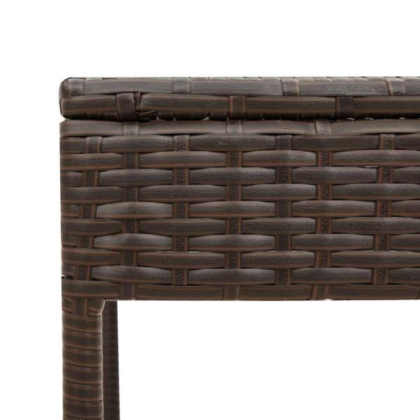 Sonnenliege mit Tisch und Kissen Braun Poly Rattan
