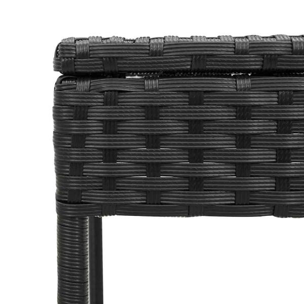 Sonnenliege mit Tisch und Kissen Schwarz Poly Rattan