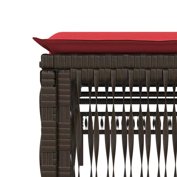 Sonnenliegen 2 Stk. mit Tisch Braun Poly Rattan