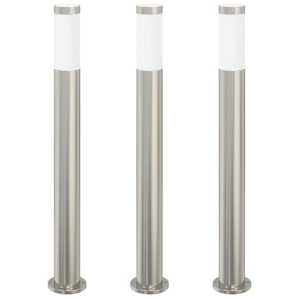 Pollerleuchten 3er 80 cm Edelstahl IP44