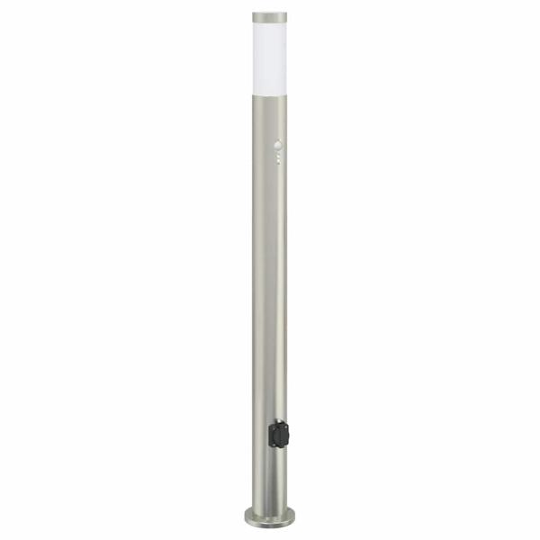 ARDEBO.de - Pollerleuchte mit Sensor und Steckdose 110 cm Edelstahl IP44