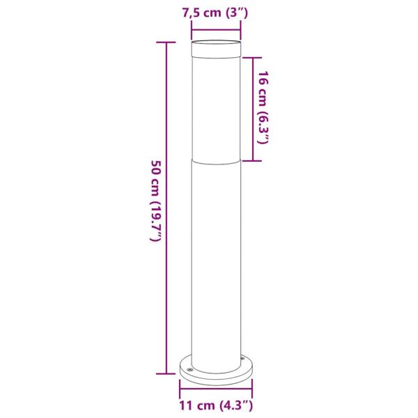 Pollerleuchte 50 cm Edelstahl IP44