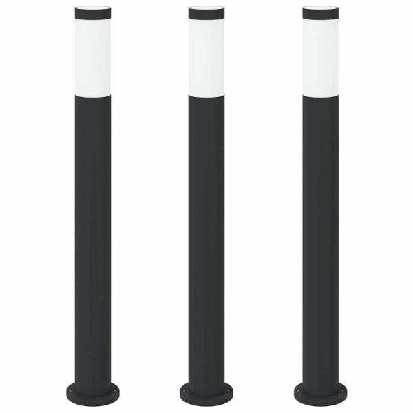 Pollerleuchten 3er 80 cm Edelstahl IP44