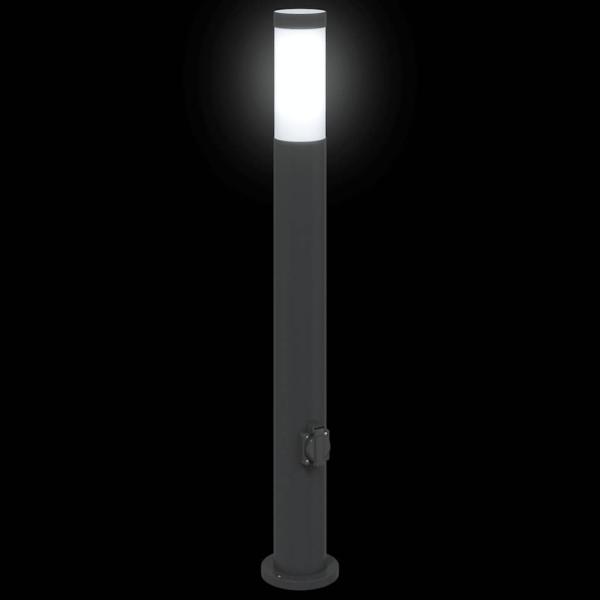 Pollerleuchte mit Auslass 80 cm Edelstahl IP44