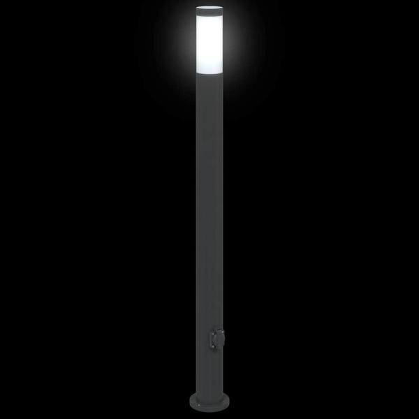 Pollerleuchten mit Auslass 3er 110 cm Edelstahl IP44