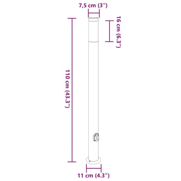 Pollerleuchten mit Auslass 3er 110 cm Edelstahl IP44