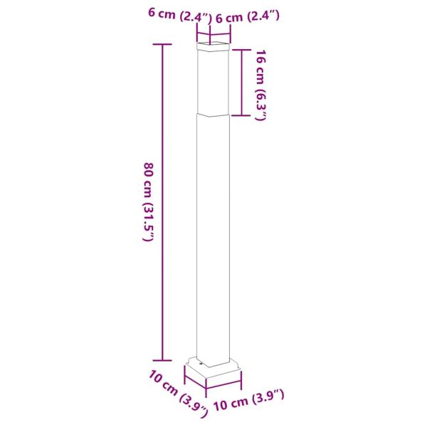 Pollerleuchten 3 Stück 80 cm Edelstahl IP44