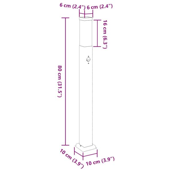 Pollerleuchten mit Sensor 3 Stk. 80 cm Edelstahl IP44