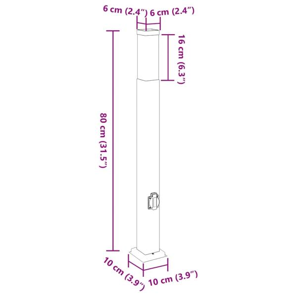 Pollerleuchte mit Auslass 80 cm Edelstahl IP44