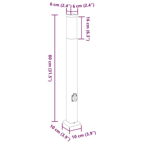 Pollerleuchten mit Auslass 3 Stk. 80 cm Edelstahl IP44
