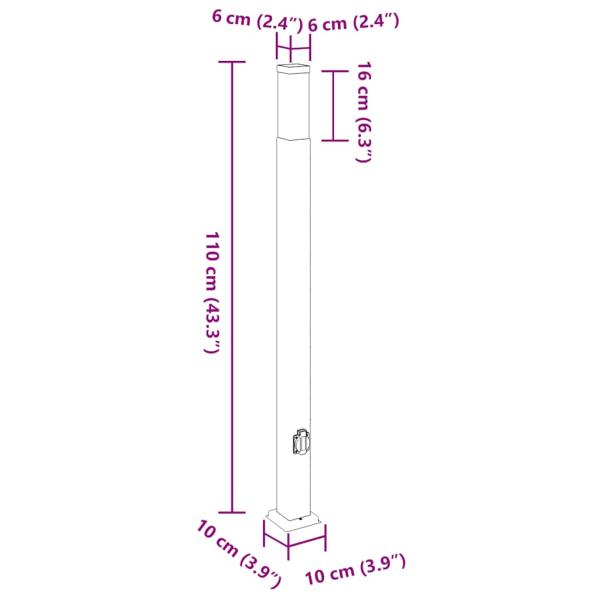 Pollerleuchte mit Auslass 110 cm Edelstahl IP44
