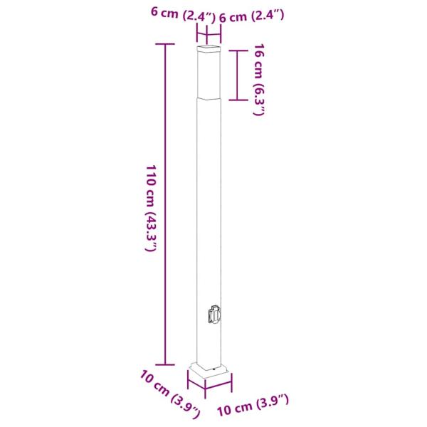 Pollerleuchten mit Auslass 3 Stk. 110 cm Edelstahl IP44
