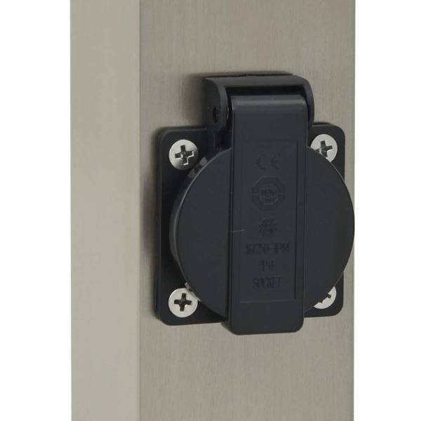 Pollerleuchten mit Sensor&Steckdose 3 Stk. 110 cm Edelstahl IP44