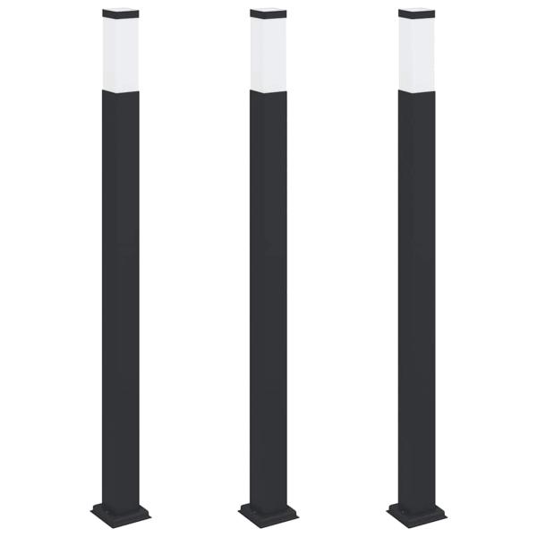 Pollerleuchten 3 Stk. 110 cm Schwarz IP44