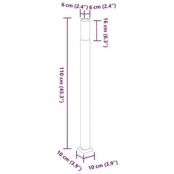 Pollerleuchten 3 Stk. 110 cm Schwarz IP44