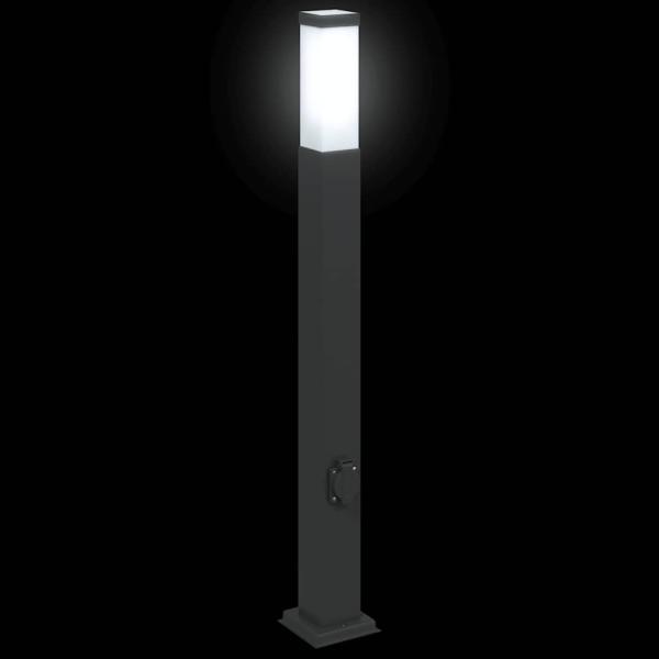 Pollerleuchte mit Auslass 80 cm Schwarz IP44