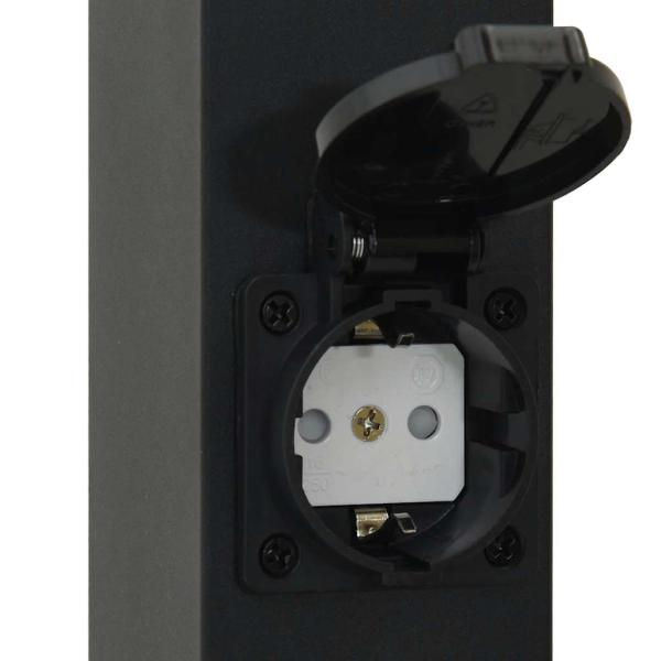 Pollerleuchten mit Steckdose 3 Stk. 110 cm Schwarz IP44
