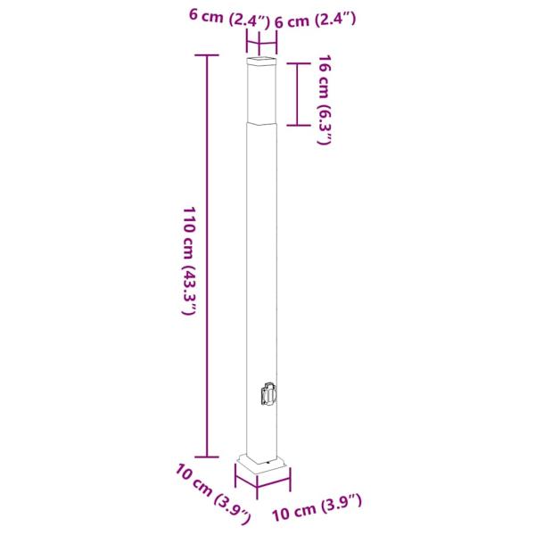 Pollerleuchten mit Steckdose 3 Stk. 110 cm Schwarz IP44
