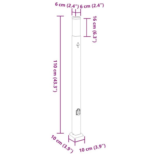 Pollerleuchten mit Sensor&Steckdose 3 Stk. 110 cm Schwarz IP44