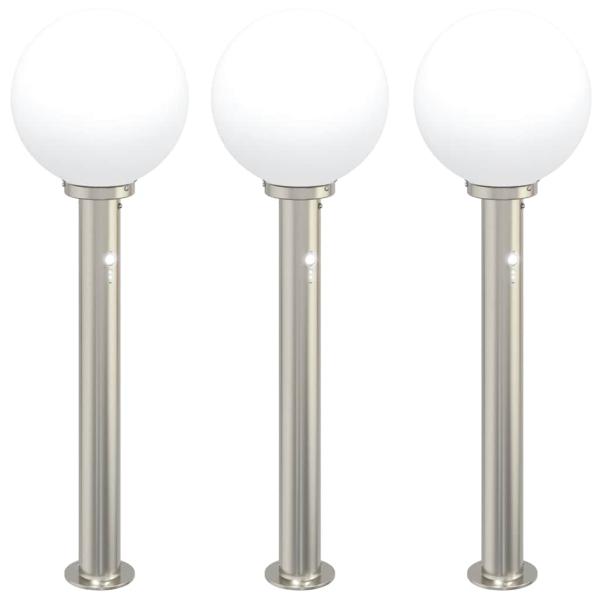 Pollerleuchten mit Sensor 3 Stk. 80 cm Edelstahl IP44