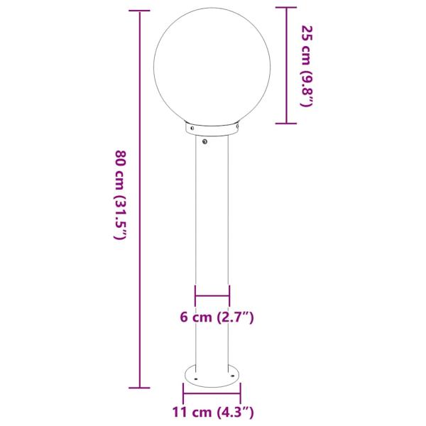 Pollerleuchten 3 Stück 80 cm Schwarz IP44