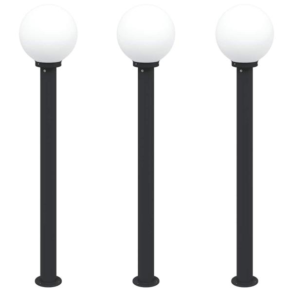 Pollerleuchten 3 Stk. 120 cm Schwarz IP44