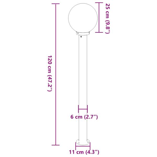 Pollerleuchten 3 Stk. 120 cm Schwarz IP44
