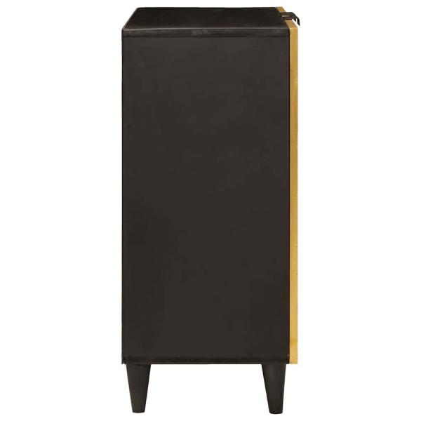 Sideboard Schwarz und Gold 60 x 33 x 75 cm massives Mangoholz