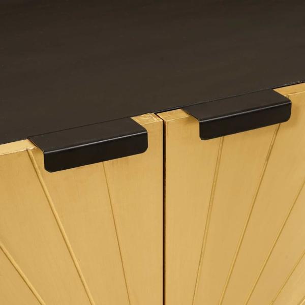 Sideboard Schwarz und Gold 60 x 33 x 75 cm massives Mangoholz