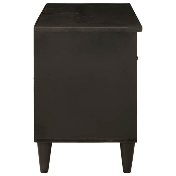 TV-Schränk Schwarz und Gold 80 x 33 x 46 cm massives Mangoholz