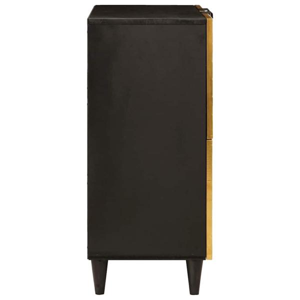 Beistellschrank mit Speicher Schwarz und Gold 60 x 33.5 x 75 cm
