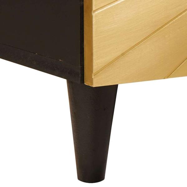 Beistellschrank mit Speicher Schwarz und Gold 60 x 33.5 x 75 cm