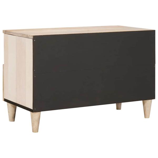 TV-Schränk mit Regal Weiß 70 x 33 x 46 cm massives Mangoholz