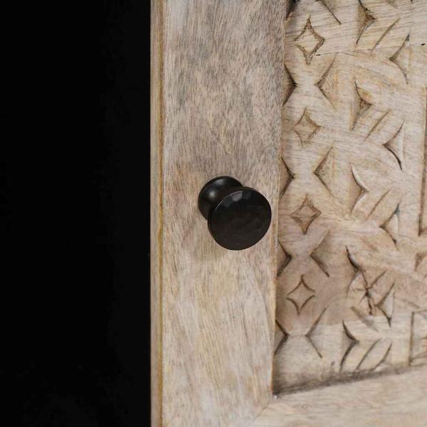 Couchtisch mit Regal Beige 100 x 54 x 40 cm massives Mangoholz