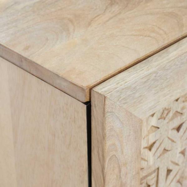 Badezimmer Schrank Weiß 38 x 33,5 x 160 cm Massives Mango Holz