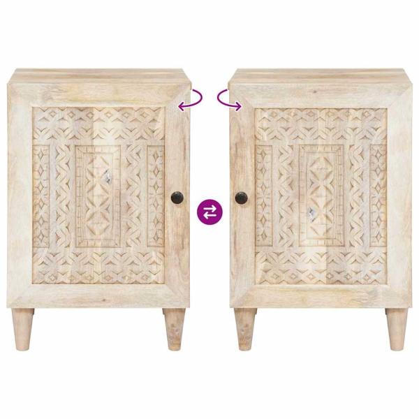 Badezimmer Schrank Weiß 38 x 33,5 x 160 cm Massives Mango Holz