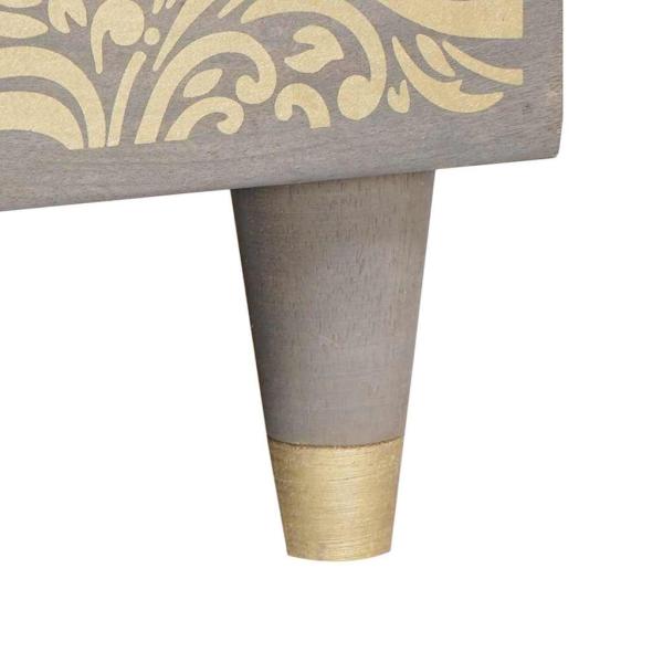 Couchtisch Grau 80 x 50 x 40 cm massives Mangoholz